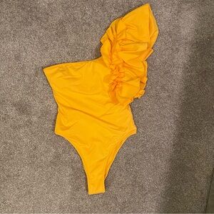 Zara One-Shoulder Ruffle Swimsuit